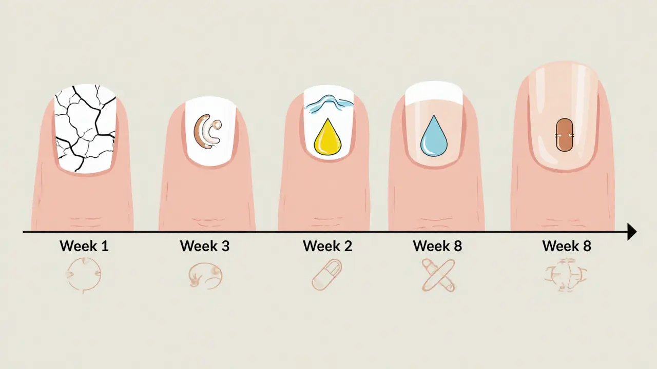 Эволюция ногтей за 8 недель: от поврежденных к здоровым с ключевыми этапами ухода