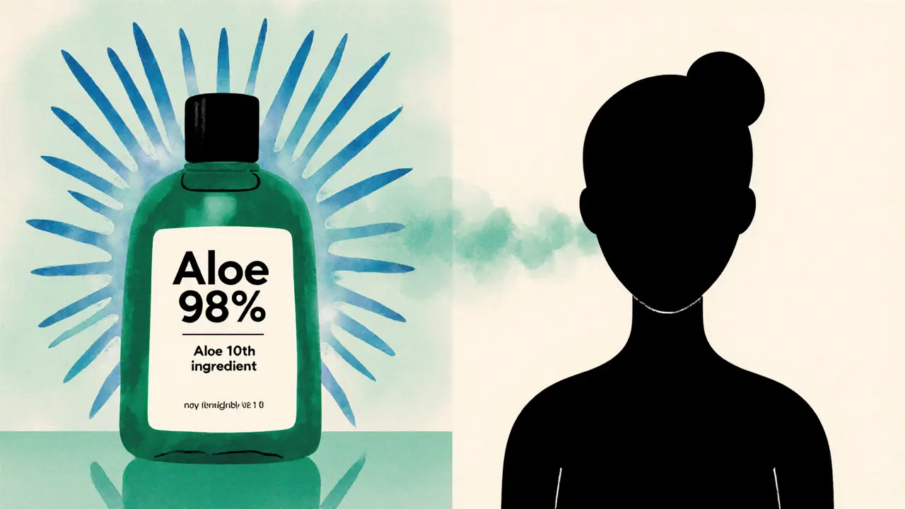 Две бутылочки: одна с высокой концентрацией алоэ, другая — с минимальной