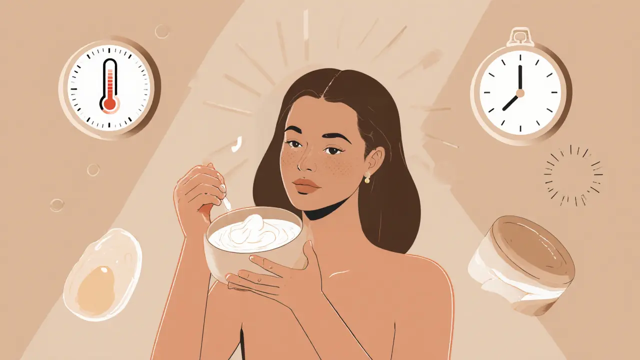 Рутинный уход с ферментной маской, с указанием времени, температуры и увлажнения.