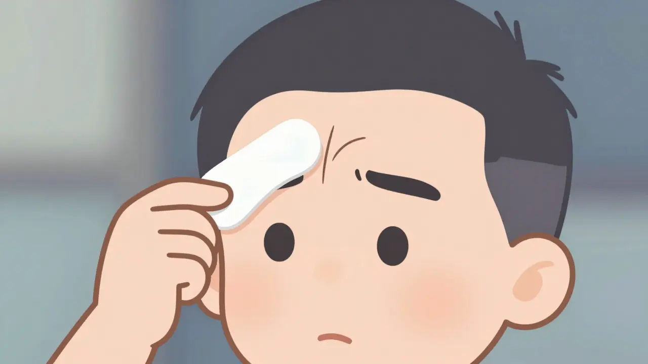 Восковая полоска снимает волоски с бровей.