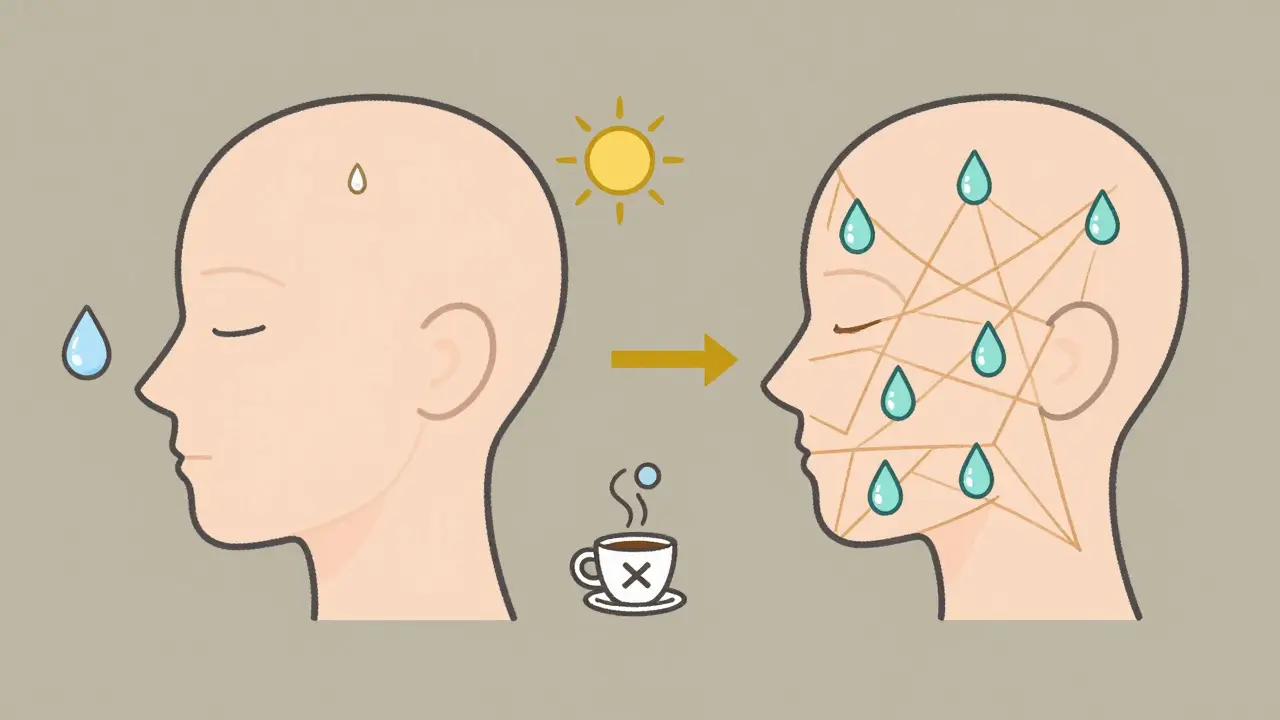 Сравнение двух состояний кожи: с кратковременным и долгосрочным эффектом биоревитализации, с визуализацией факторов образа жизни.