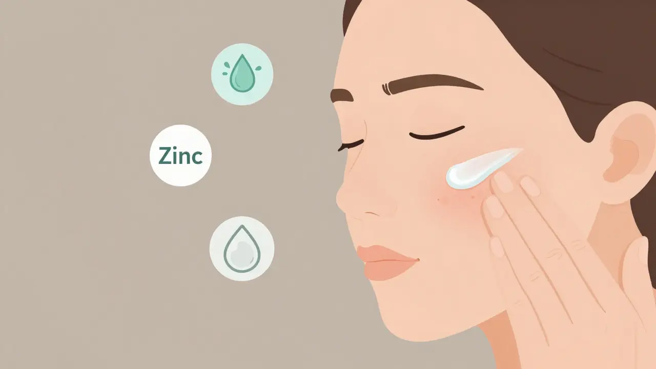 Рука наносит легкий увлажняющий гель на кожу с расширенными порами