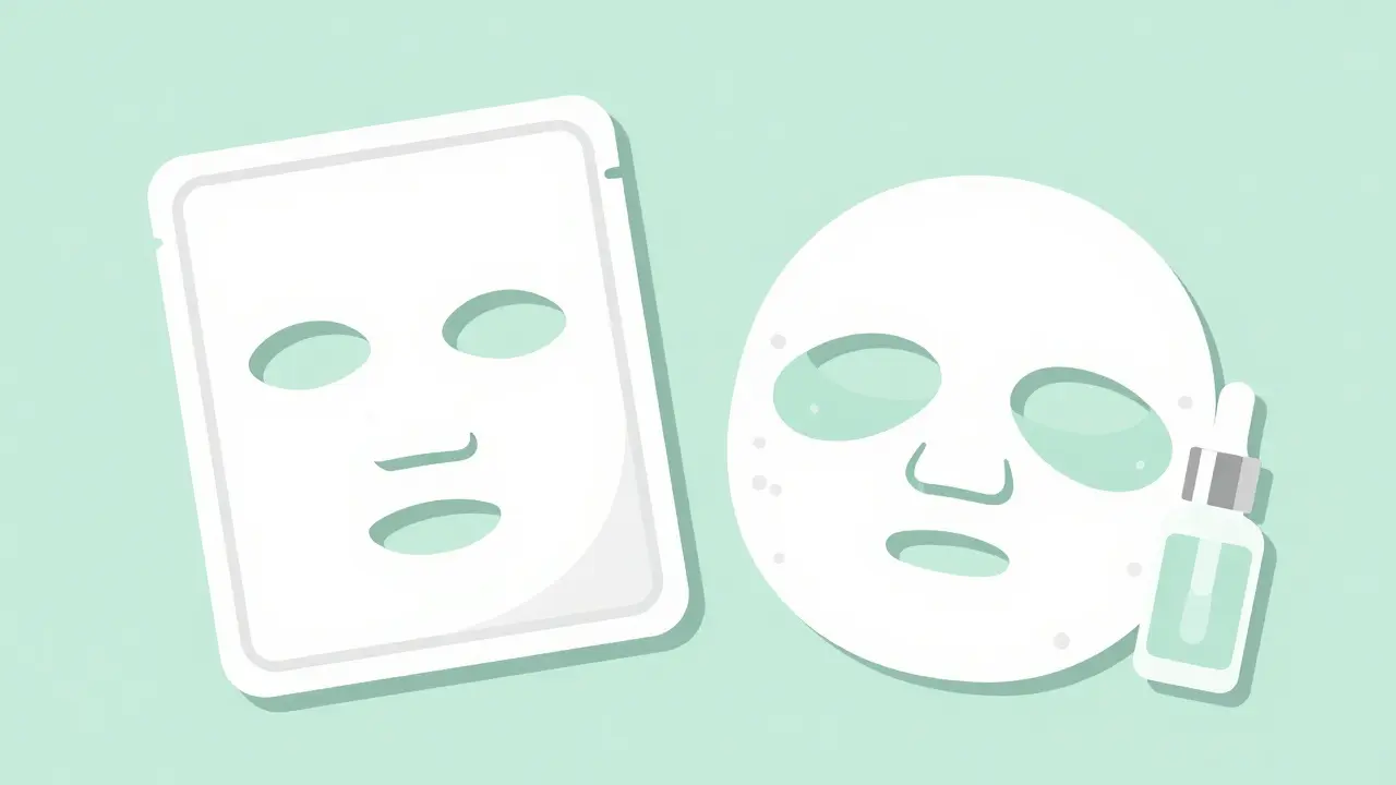 Набор средств для ухода: тканевая маска, патчи и флакон с сывороткой