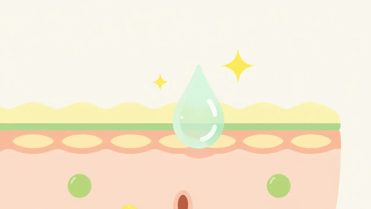 Схематичное изображение процесса химического пилинга кожи