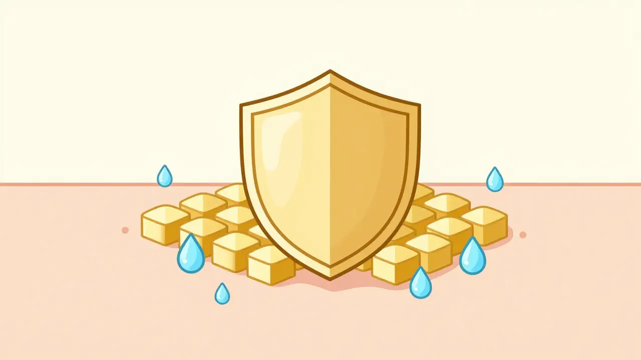 Схематичное изображение восстановления липидного барьера кожи церамидами